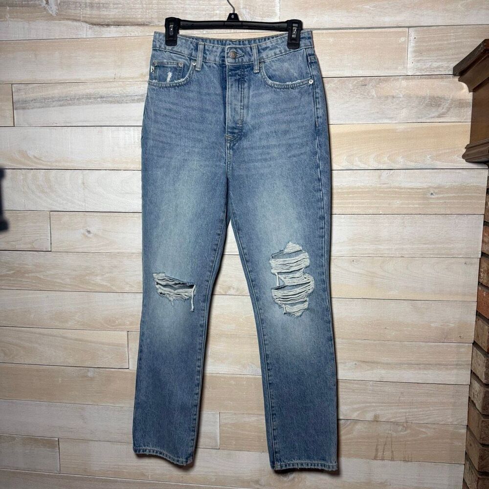 Lovers + Friends Reece High Rise Rigid Slim Straight Jeans Size 26 - Picture 2 of 8